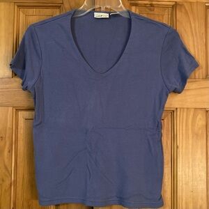 NWOT Vintage White Stag V Neck Top Size L